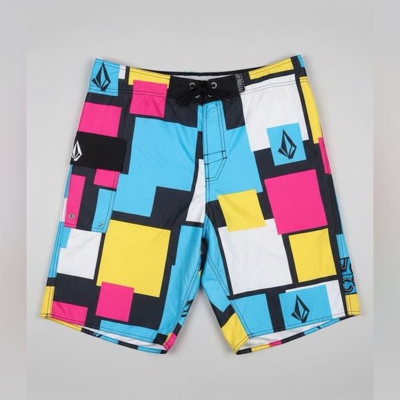 Volcom Other - VOLCOM Men’s Vintage 90’s Colorblock Geometric Polly Pack Hybrid Shorts